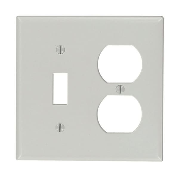 Leviton Leviton Gray 2 gang Thermoset Plastic Duplex/Toggle Wall Plate 1 pk 87005-000 - main